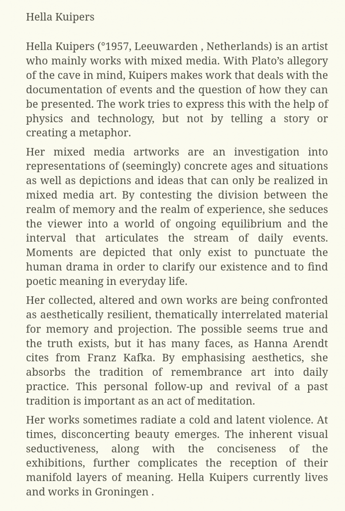 Hella Kuipers Artist's Statement